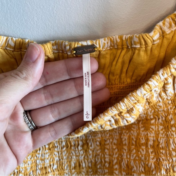 Free People Sweet Annie Mini Dress in Sunshine Combo Size Large - Picture 9 of 9